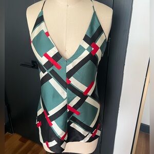 Zara green pattern top size small